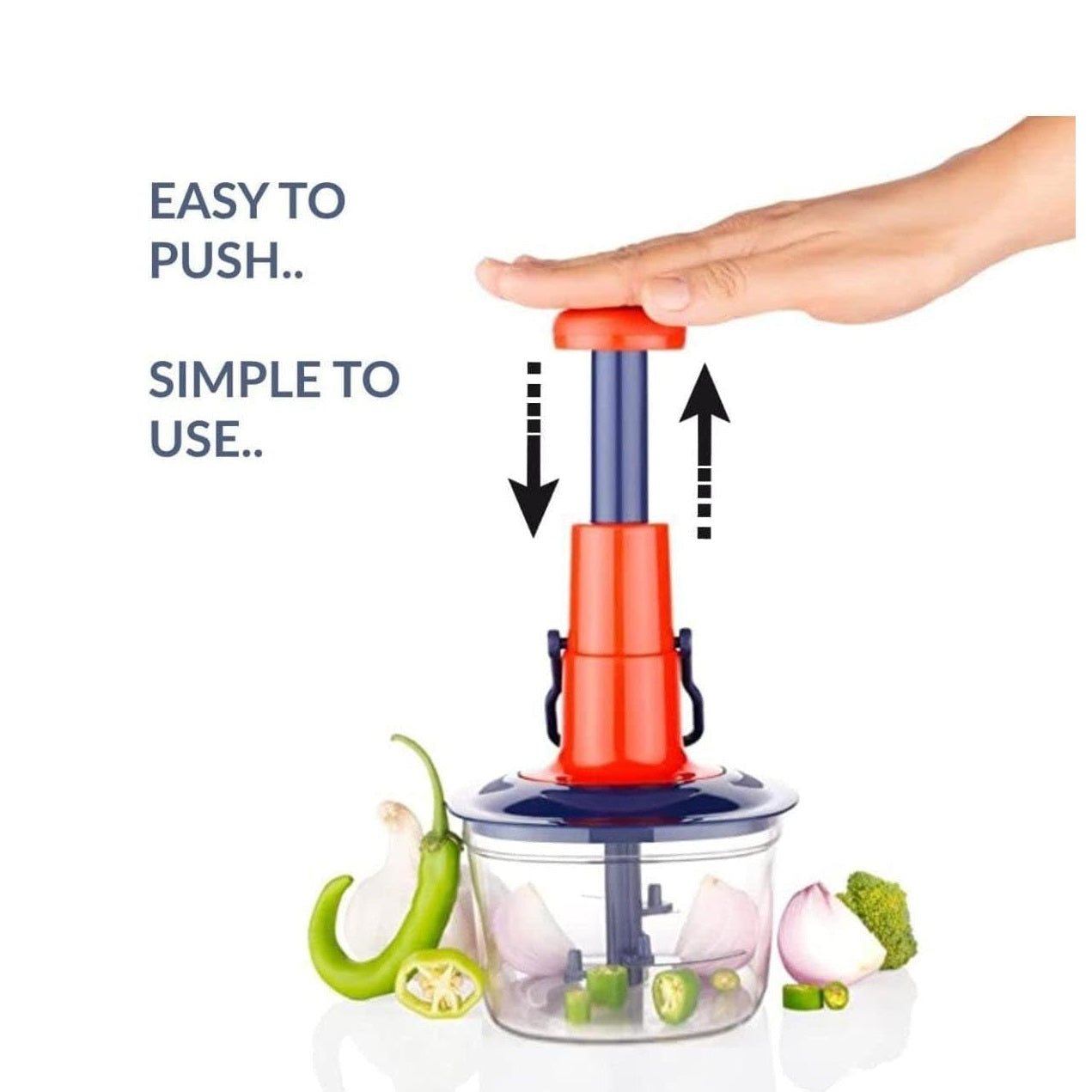 2 in 1 Twister Push Chopper & Blender for Kitchen, 1000ml5