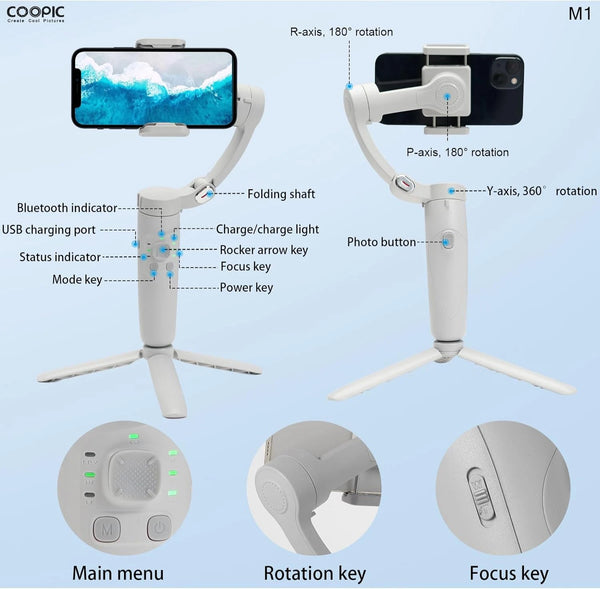 3-Axis M1 Smartphone Stabilizer – Handheld Gimbal for Smooth Videos