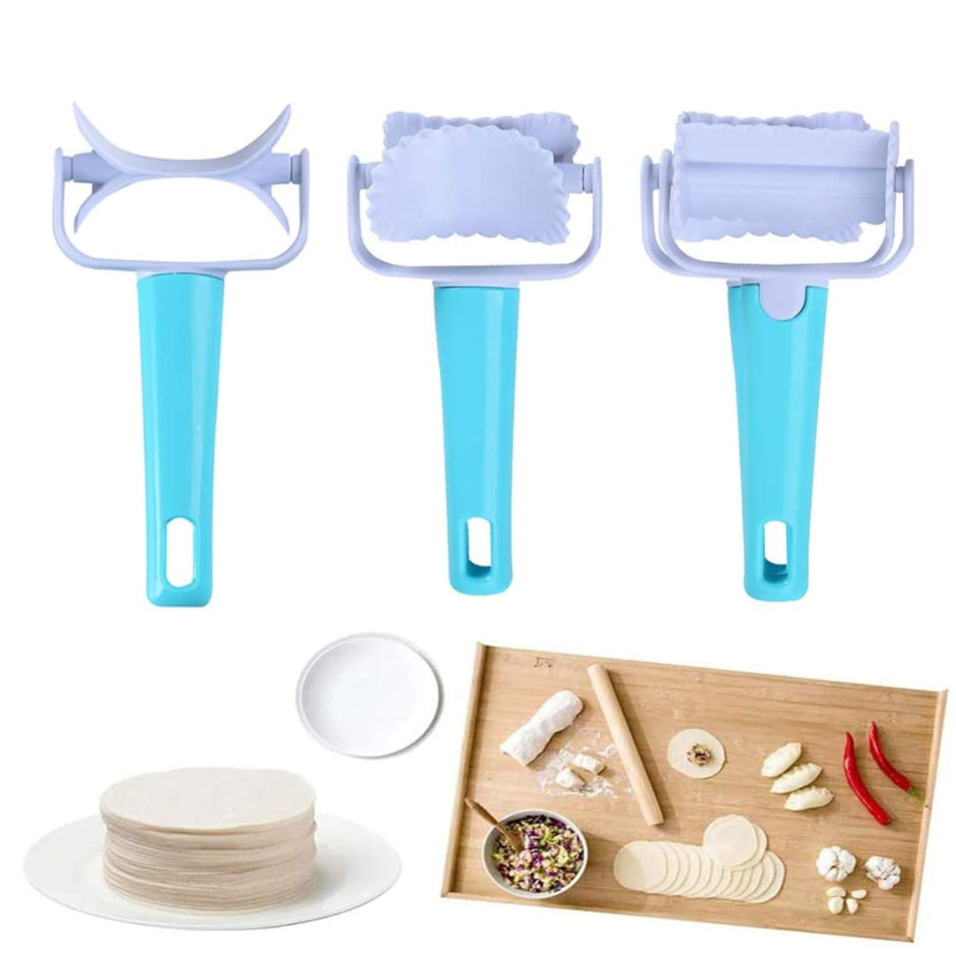 3-in-1 Biscuit Mold Maker & Cookie Stamp Roller – Pastry, Dumpling, and Cake Embossing Baking Tools Set