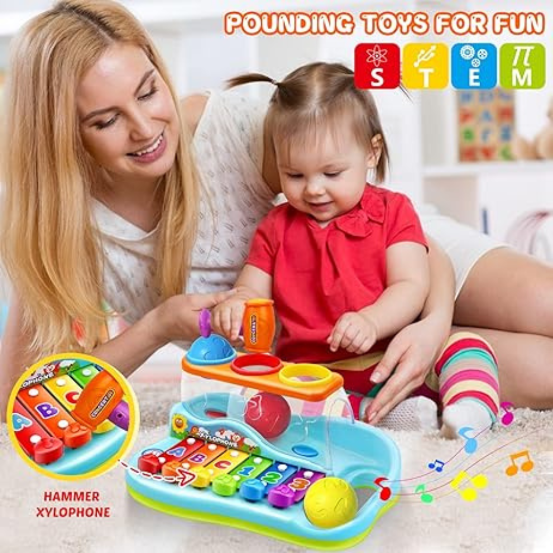 3-in-1 Musical Xylophone and Pound-a-Ball Early Learning Center...