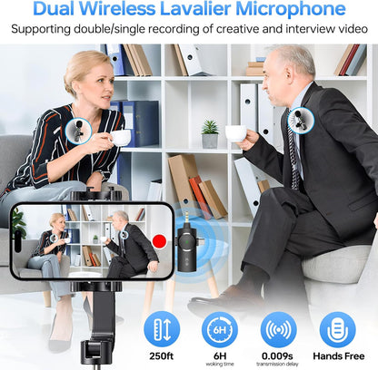 3-in-1 Wireless Lavalier Microphone – For Phone, Camera & PC