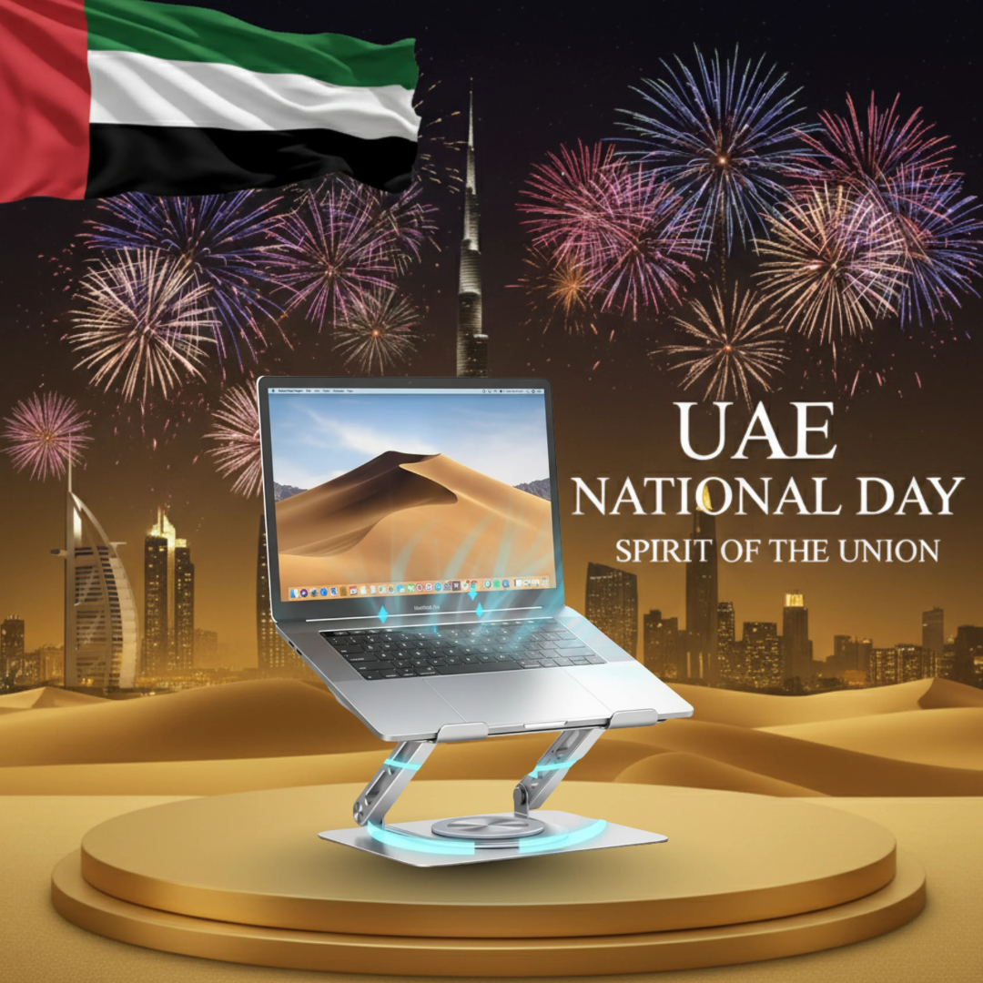 360° Rotating Adjustable Laptop Stand – Ergonomic, Sturdy & Foldable