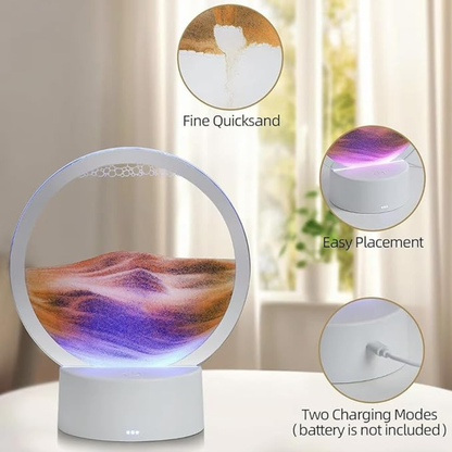 3D Moving Sand Art Hourglass Light | Deep Sea Quicksand Lamp & Desktop Decor..