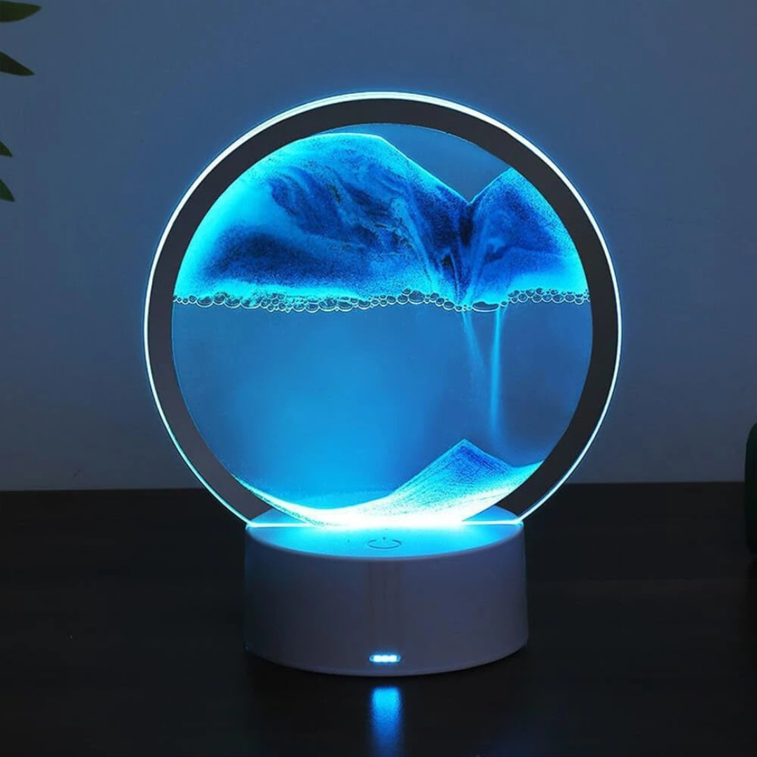 3D Moving Sand Art Hourglass Light | Deep Sea Quicksand Lamp & Desktop Decor