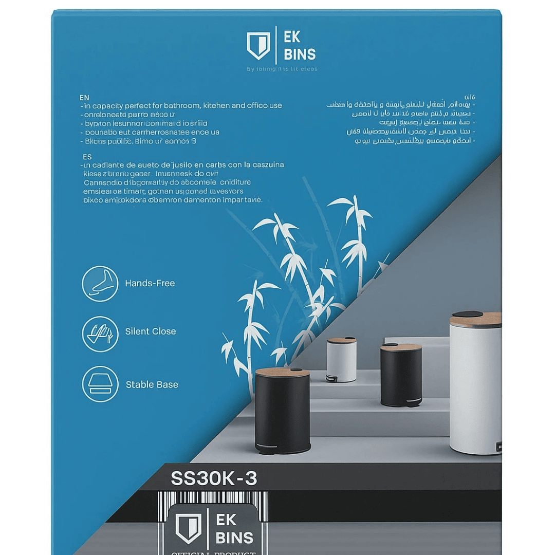3L Stainless Steel Dustbin with Soft-Close Lid – Compact & Hygienic Waste Bin.