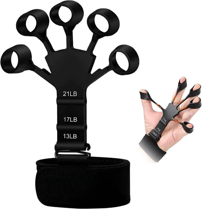 Adjustable Finger Gripper & Hand Strengthener | Resistance Band for Guitarists & Physical Therapy