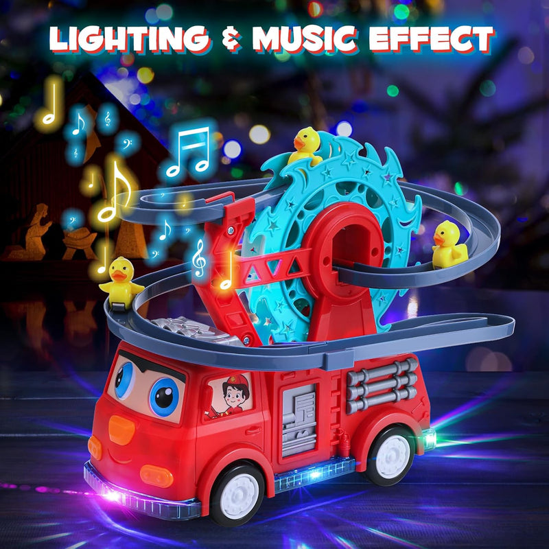 4-in-1 Fire Truck Toy with Lights & Sound for Kids Ages 3–65