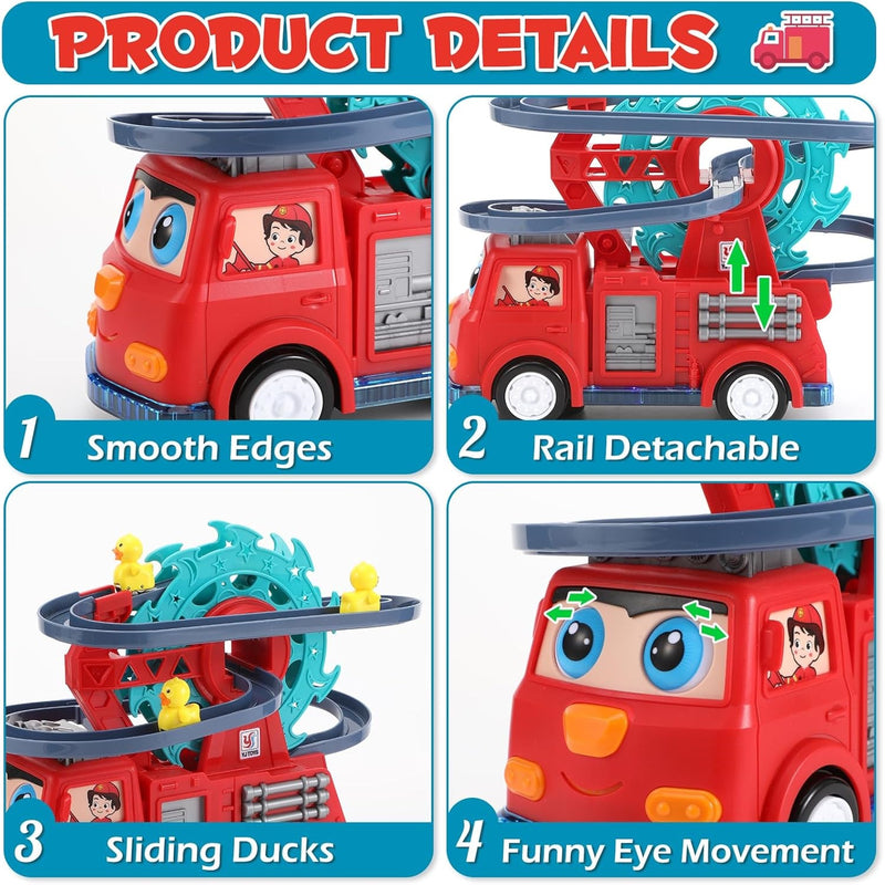 4-in-1 Fire Truck Toy with Lights & Sound for Kids Ages 3–66