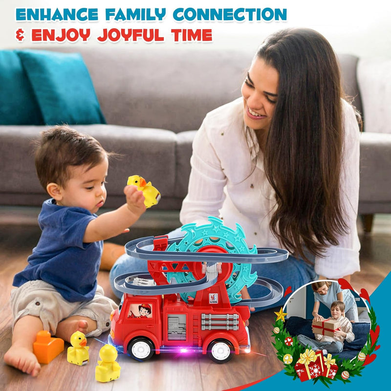 4-in-1 Fire Truck Toy with Lights & Sound for Kids Ages 3–67