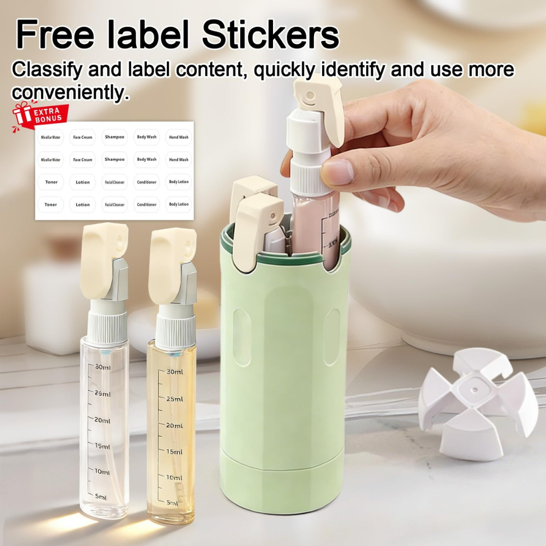 4-in-1 Travel Refillable Bottle Set Leakproof 40ml Dispersing Containers....