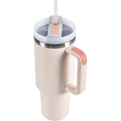 40oz Insulated Tumbler with Handle & Straw 1