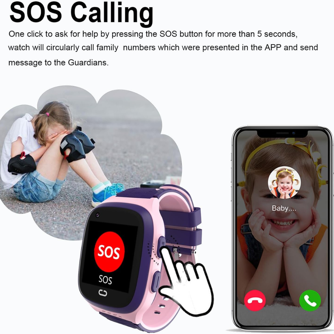 4G Smart Watch with GPS Tracker and Video Call for Kids.