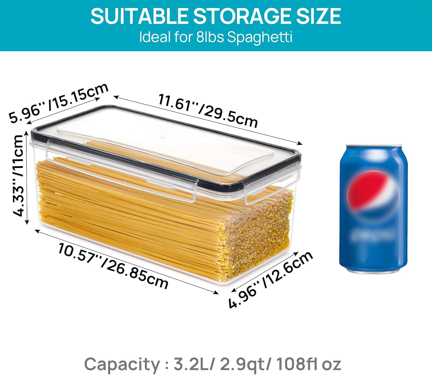 4PCS 3.2L Airtight Food Storage Containers | Kitchen Pantry Organizer