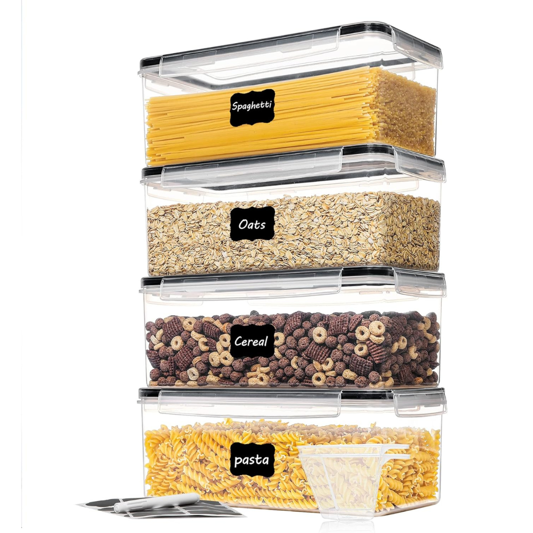 4PCS 3.2L Airtight Food Storage Containers | Kitchen Pantry Organizer