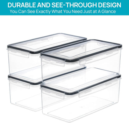 4PCS 3.2L Airtight Food Storage Containers | Kitchen Pantry Organizer