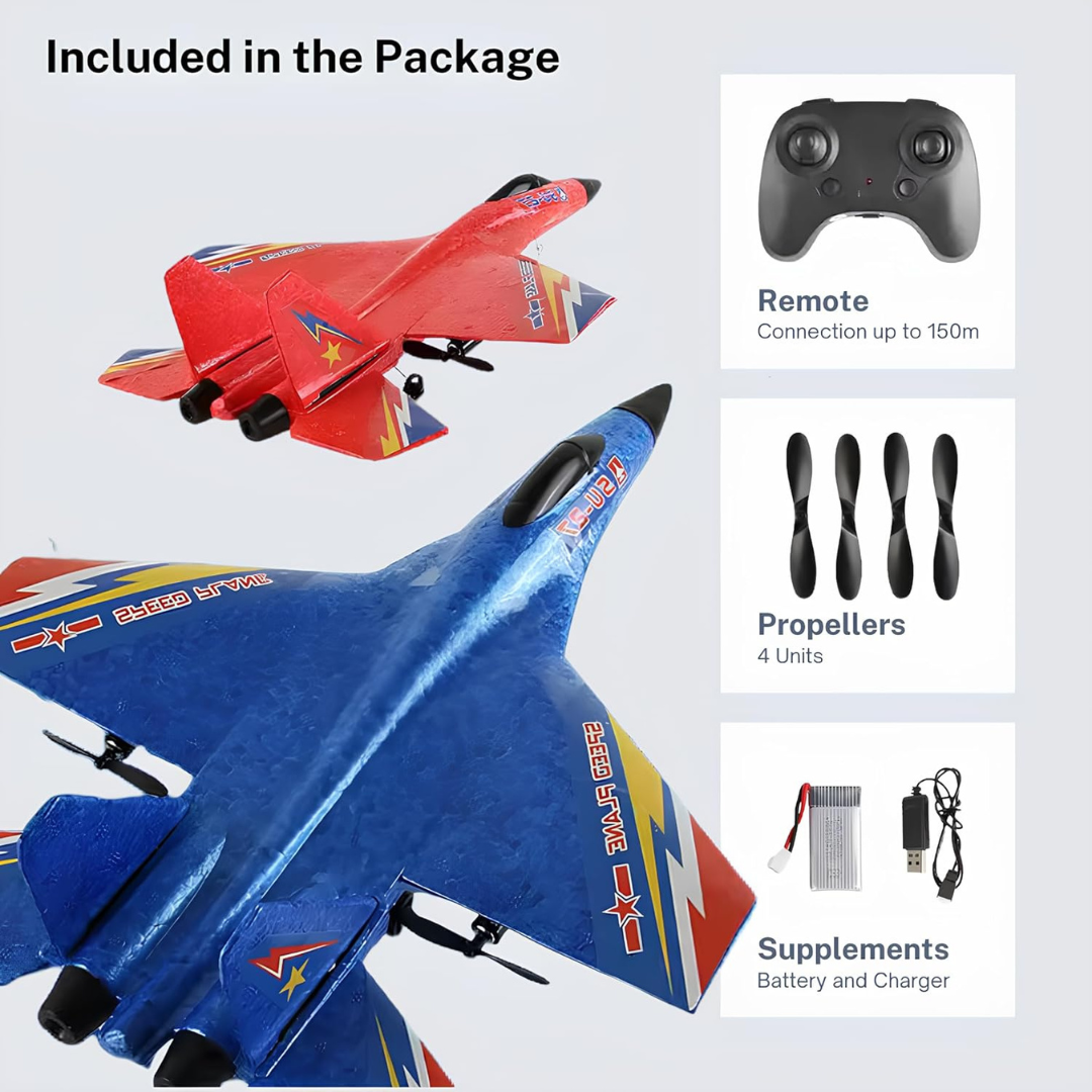 SU-27 Foam Fighter RC Airplane | 2.4GHz Remote Control Jet Model | Crash-Resistant, Lightweight & Long Battery Life | Ages 8+