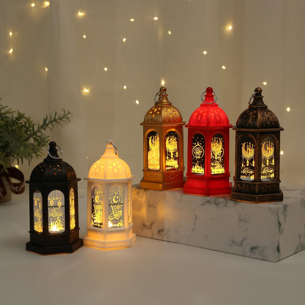Ramadan LED Lantern 5Pcs Set - Islamic Calligraphy Decoration