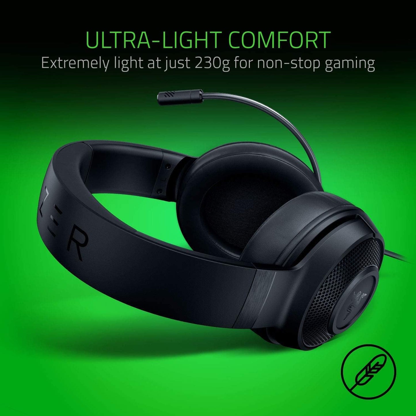 Razer Kraken X Lite Gaming Headset – Ultra-Lightweight with 7.1 Surround Sound
