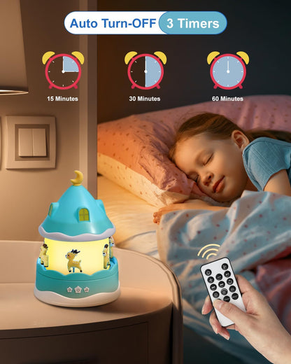 4-in-1 Projector Night Light for Kids – Music Box, Film Projector, and Sleep Lamp