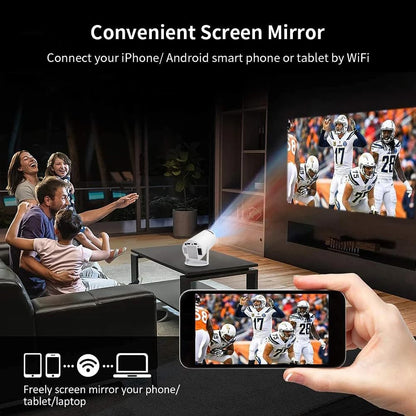 Portable Mini Projector HY300 – 4K Smart Android Home Theater