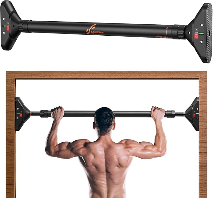 Adjustable Pull-Up Bar for Doorway – No-Screw Chin-Up Bar with Safety Lock, Heavy-Duty 200kg Load Capacity (75–94cm) - UaeClicks.com