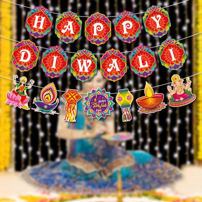 Diwali Decorative Garland Banner – Indian Wedding & Festival Theme Backdrop for Parties, Homes & Photoshoots