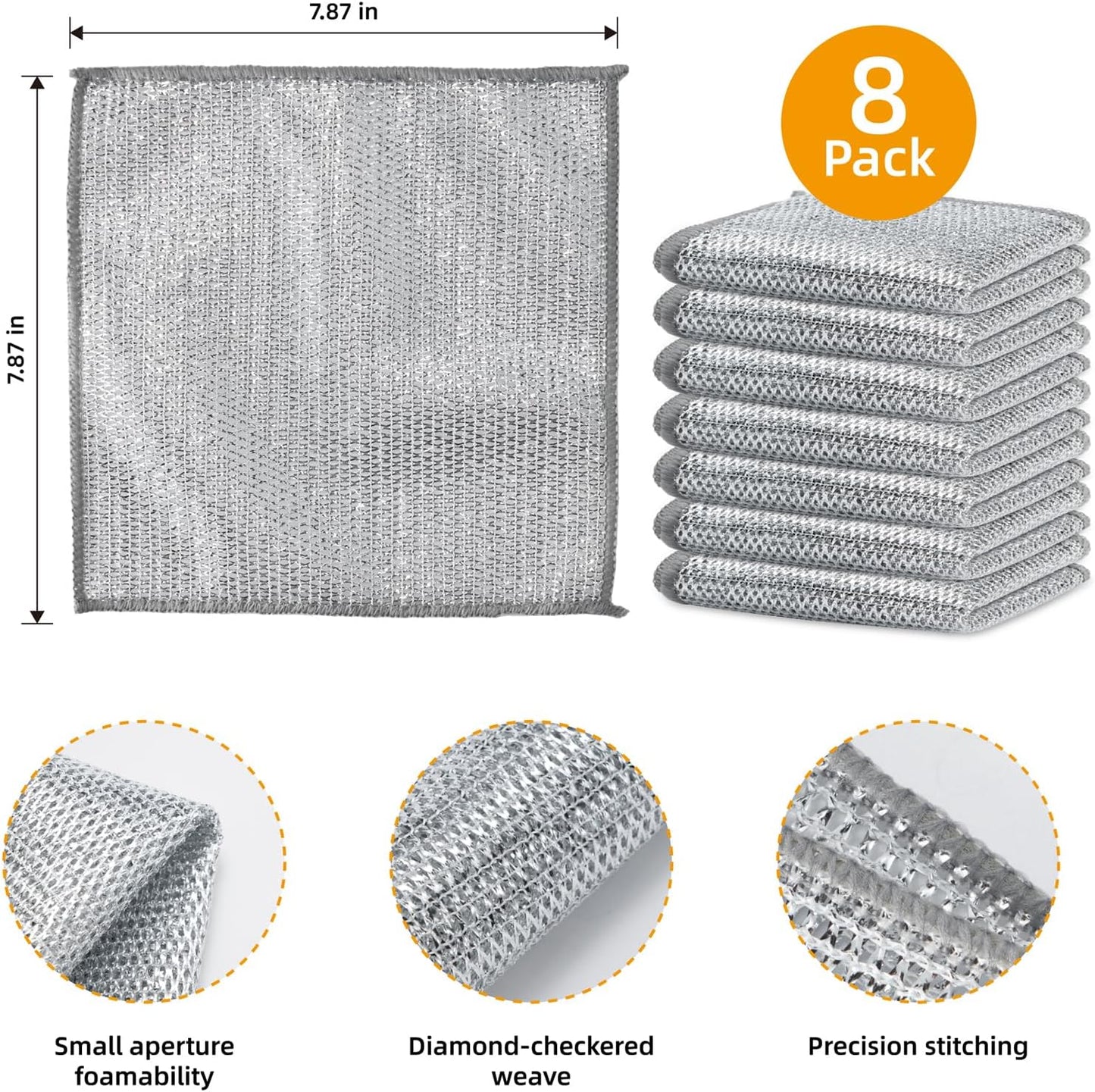 Multipurpose Wire Miracle Cleaning Cloths Pack of 8