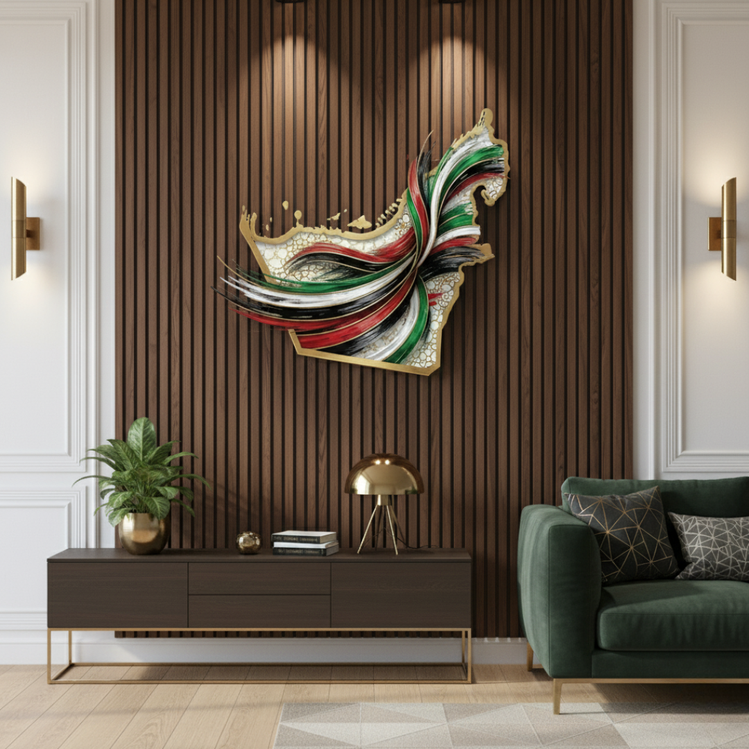 Abstract UAE Map Flag Acrylic Wall Art | National Day Decor...