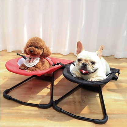 Adjustable Elevated Pet Rocking Chair - Portable Folding Dog & Cat Bed with Washable Cover
