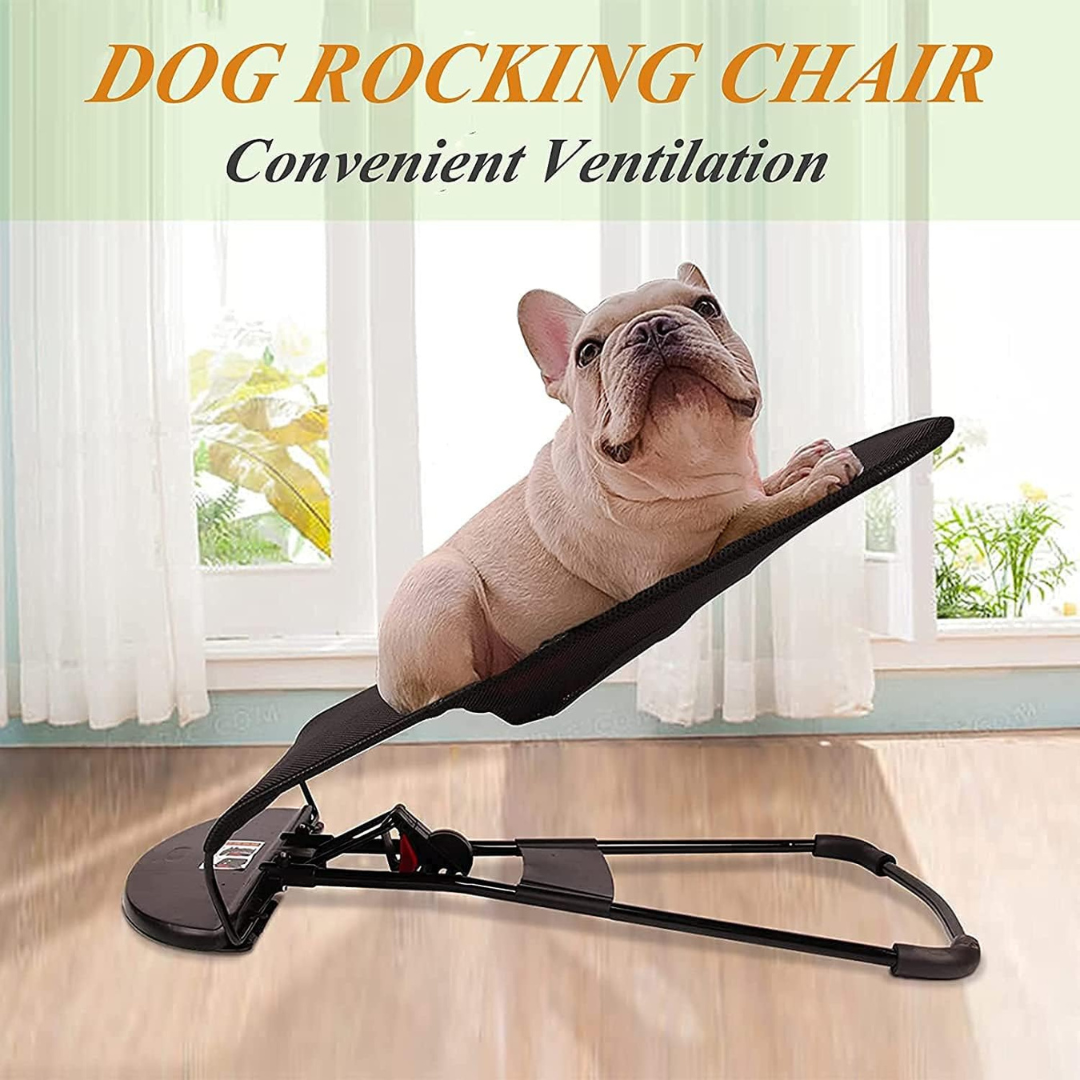 Adjustable Elevated Pet Rocking Chair - Portable Folding Dog & Cat Bed with Washable Cover