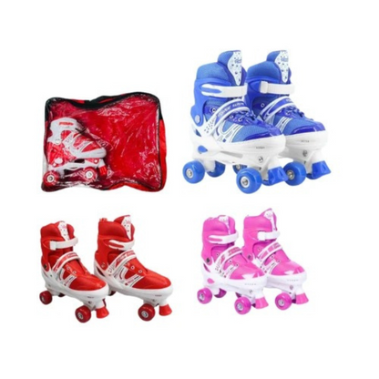 Adjustable Inline Roller Skates for Kids (Girls & Boys) – Safe Toddler Skating Shoes, Size Small (J11–1.5), Multi-Color