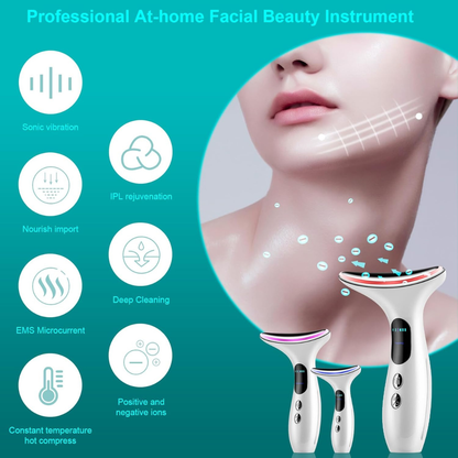 Advanced EMS Face Toning and Neck Lifting Device with Heat Therapy - Portable White.2.