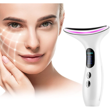 Advanced EMS Face Toning and Neck Lifting Device with Heat Therapy - Portable White