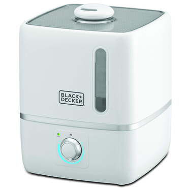 White humidifier with Black+Decker logo on a white background