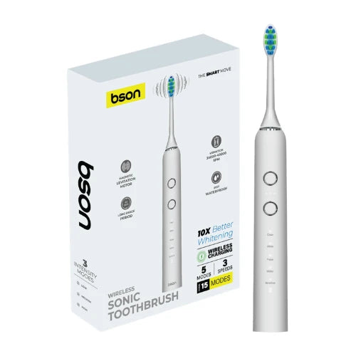 BSON Sonic Electric Toothbrush – Whitening, 15 Modes, 30-Day Battery