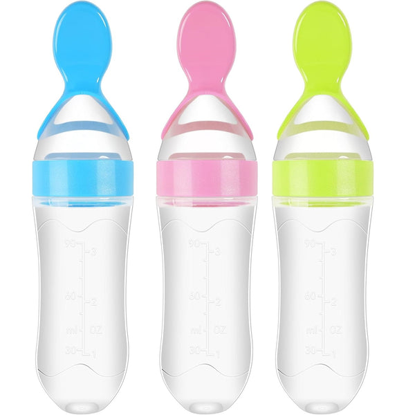 Baby Food Feeder: 3-Pack Squeeze Feeding Spoons
