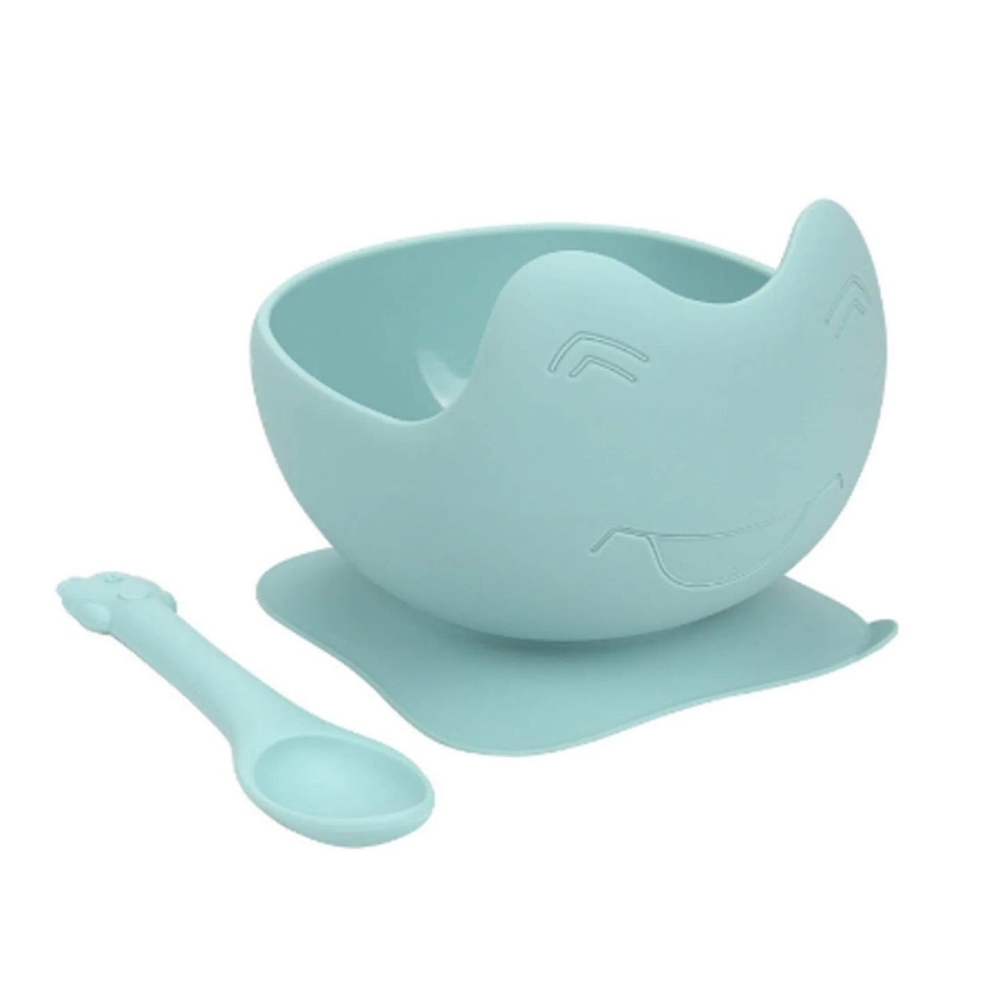 Baby Silicone Whale Suction Bowl & Spoon Set 1