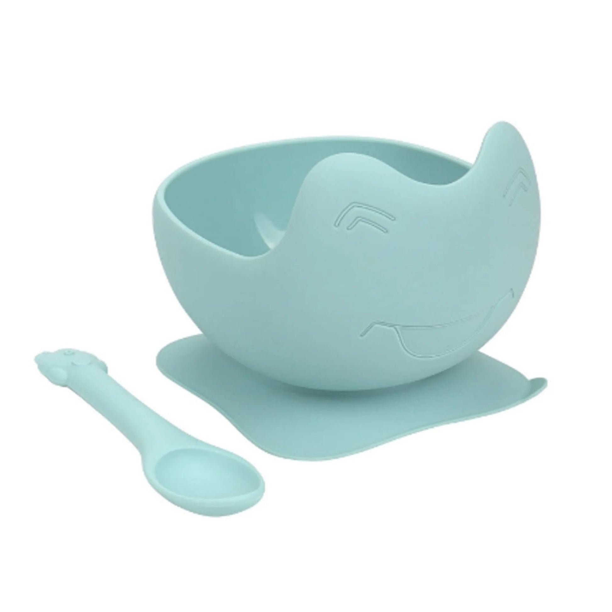 Baby Silicone Whale Suction Bowl & Spoon Set 1