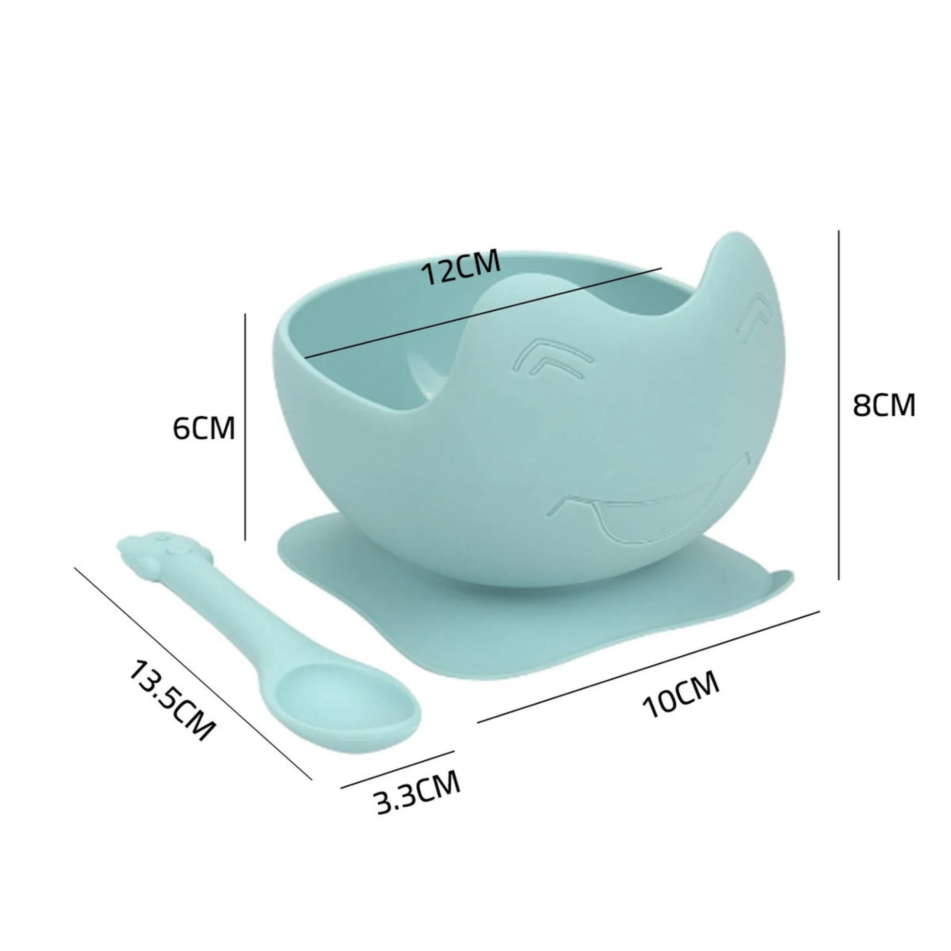Baby Silicone Whale Suction Bowl & Spoon Set 4