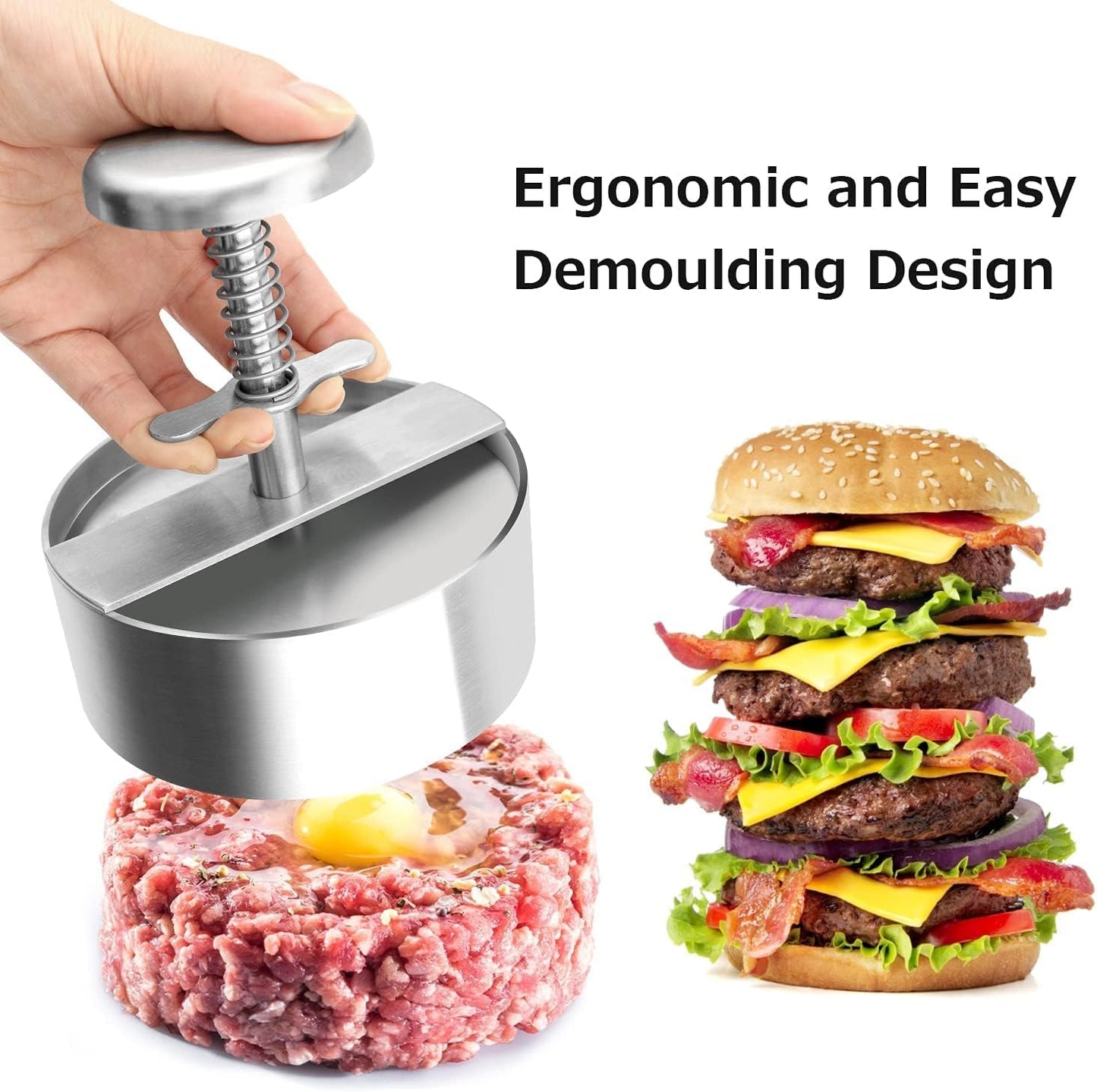 Burger Press, Stainless Steel Hamburger Patty Maker