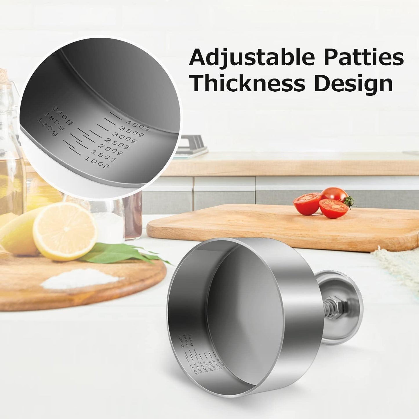 Burger Press, Stainless Steel Hamburger Patty Maker