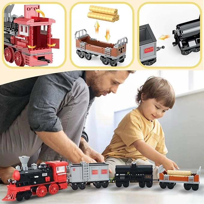Classic Train Building Blocks Set – 623 PCS Educational Toy
