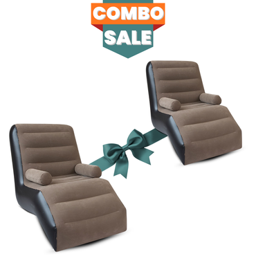 140cm S-Shaped Inflatable Sofa Chair Bed – Ergonomic Single Person Foldable Lazy Sofa, Portable Home Furniture for Living Room & Bedroom