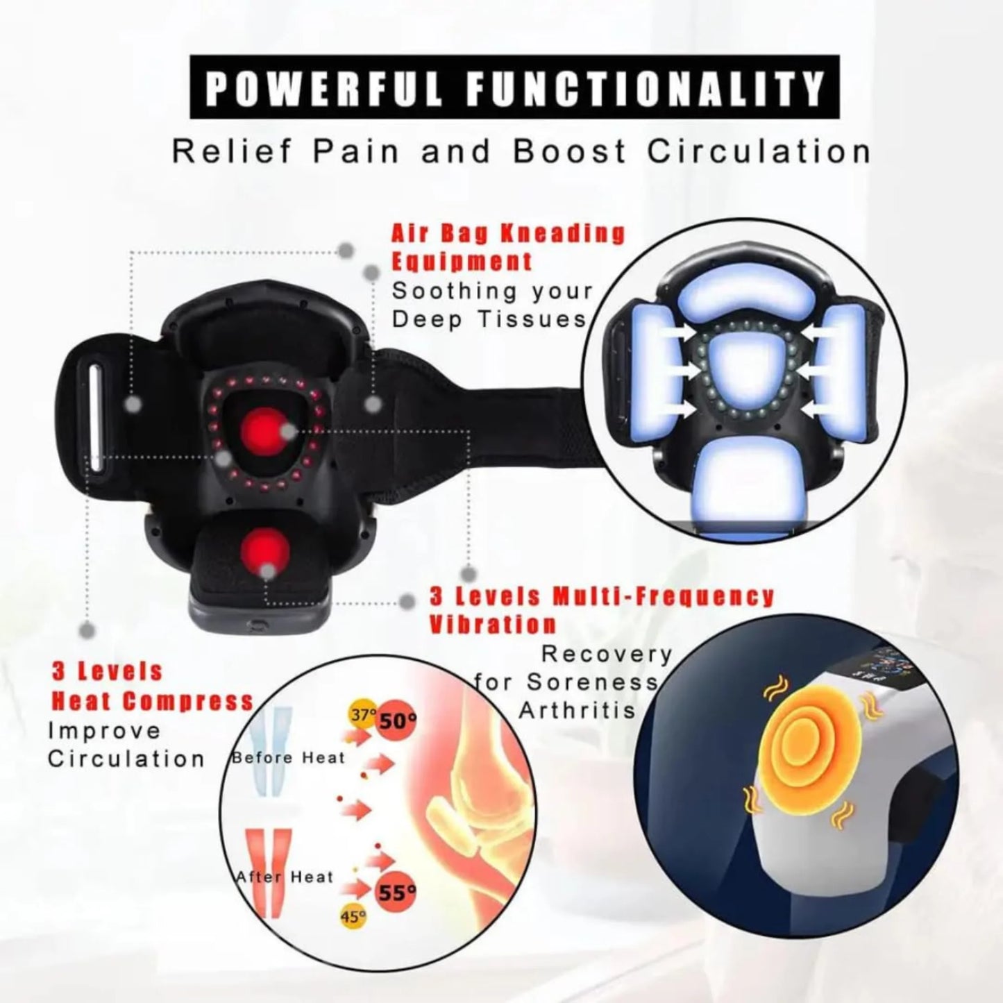 Cordless Knee Massager with 9-Level Heat 3