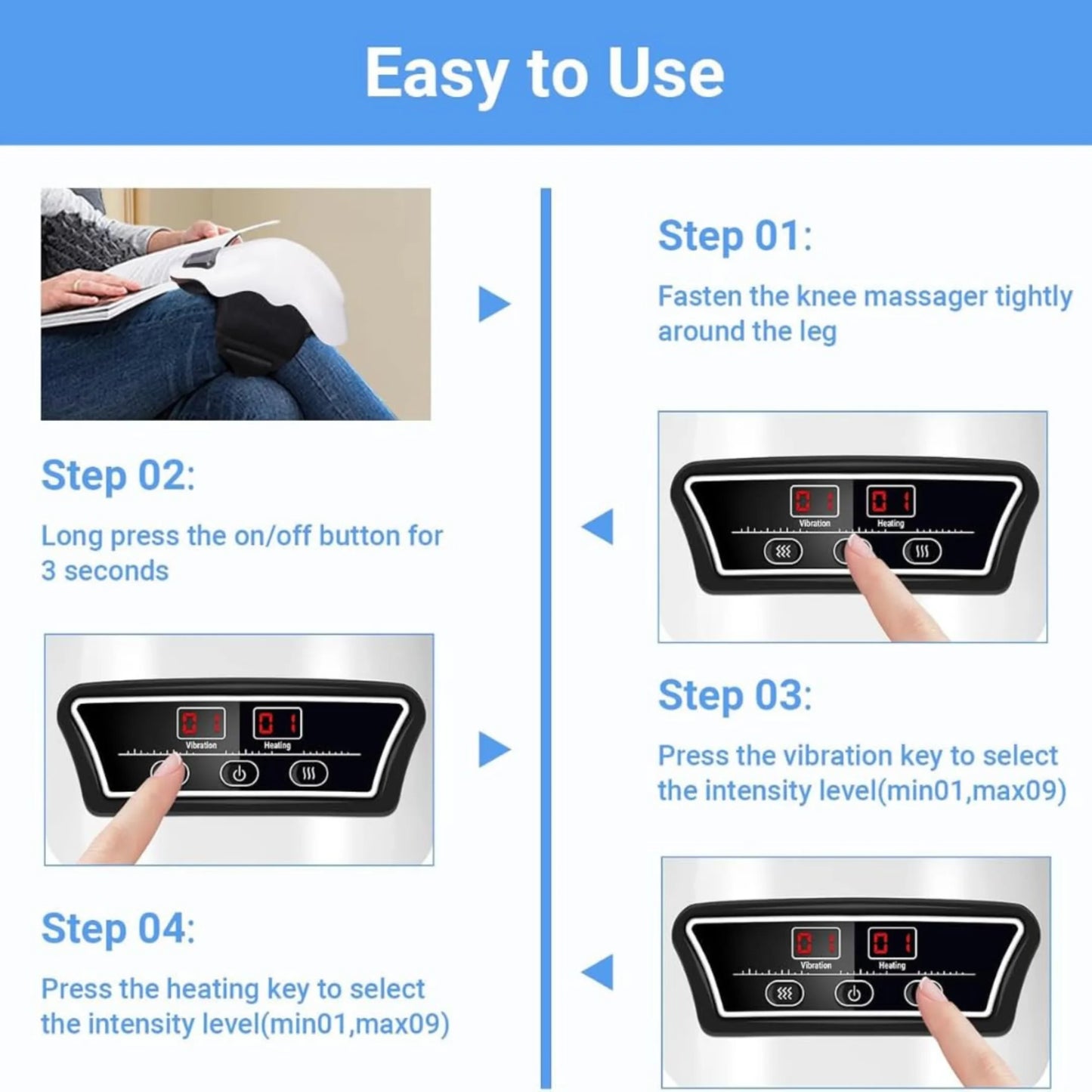 Cordless Knee Massager with 9-Level Heat 5