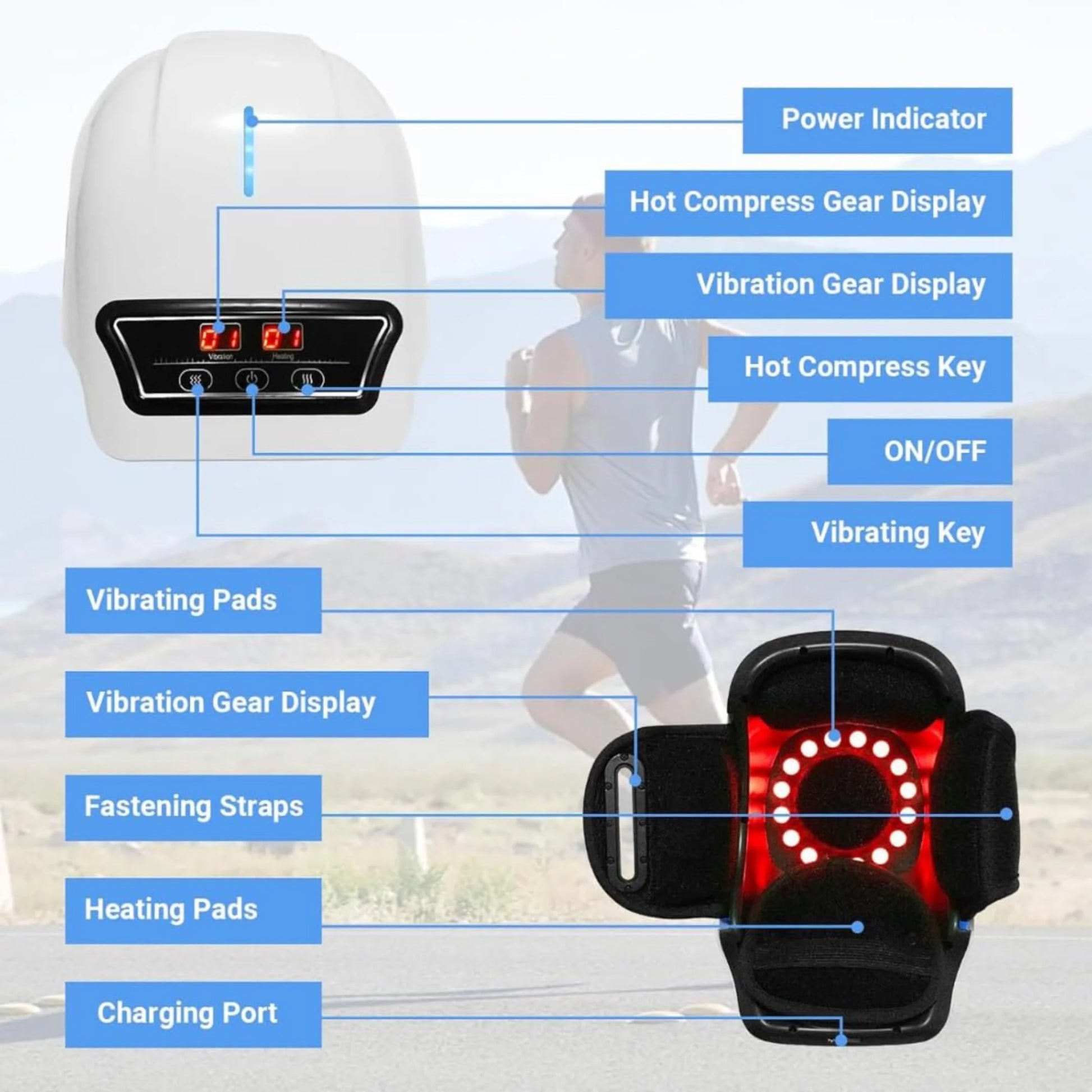 Cordless Knee Massager with 9-Level Heat 6