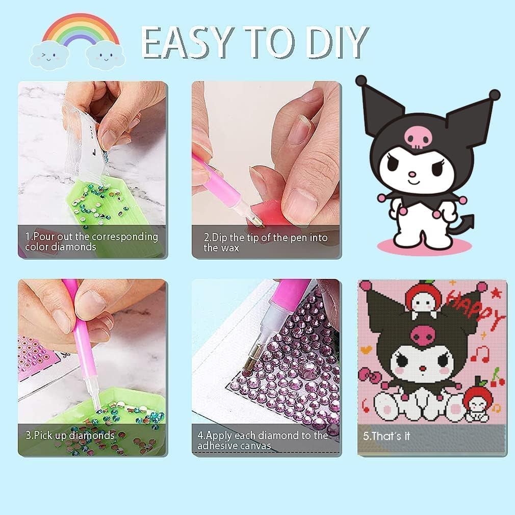 5D Cute Diamond Painting Kits for Kids 4 PCS 
