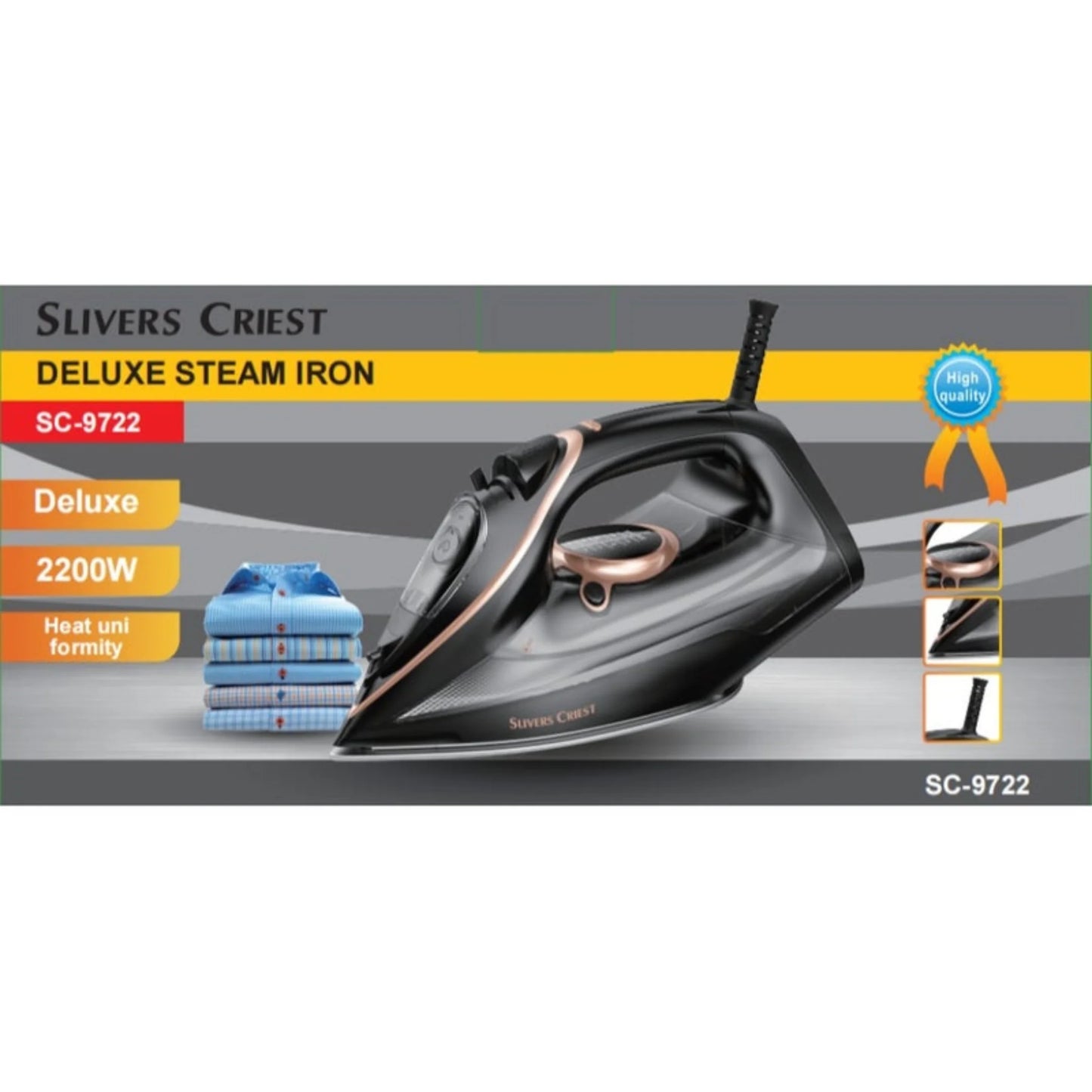 Deluxe Professional Steam Iron – 2200W High-Power Electric Press Iron....