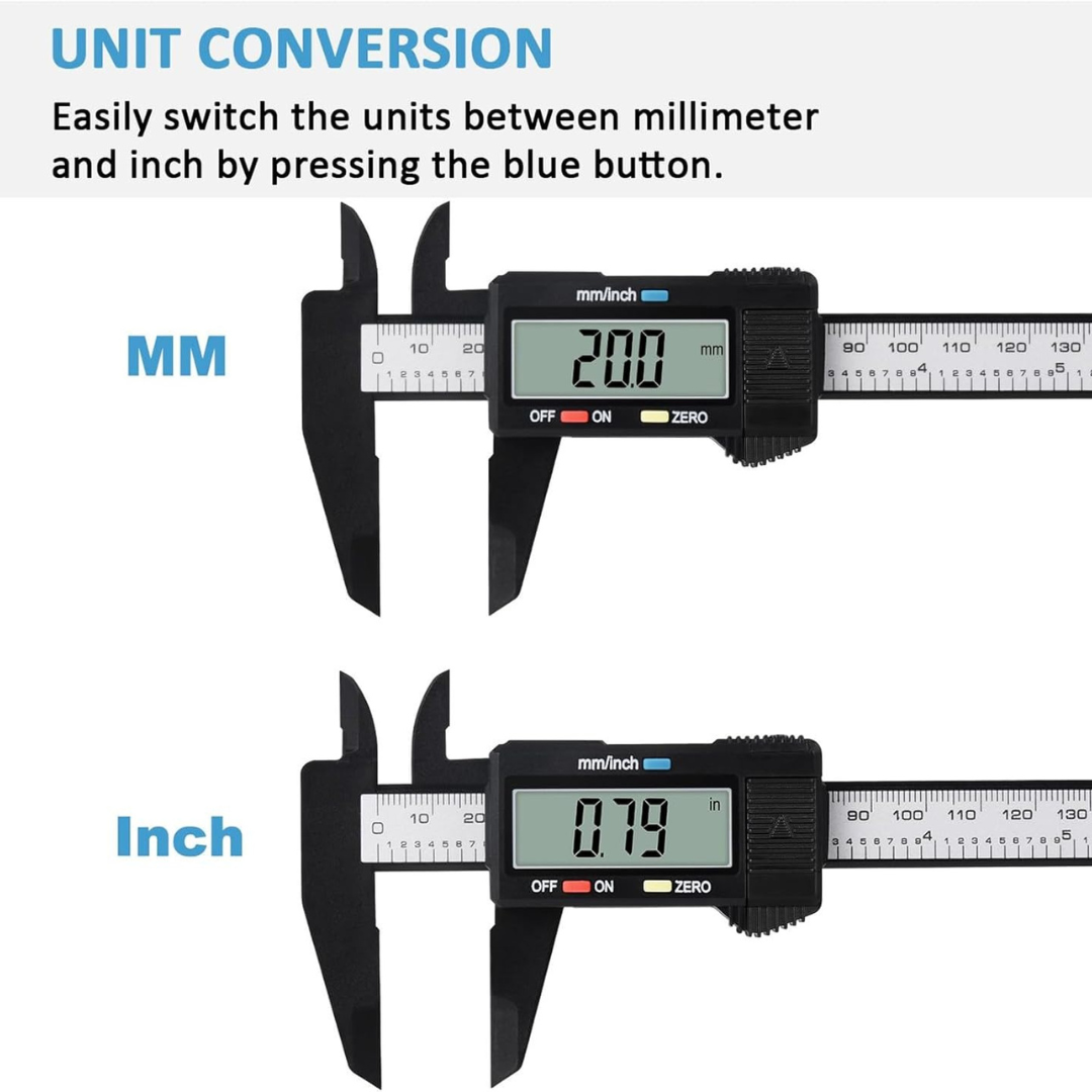 Digital Caliper 0-150mm Stainless Steel Measuring Tool with Large LCD Screen.