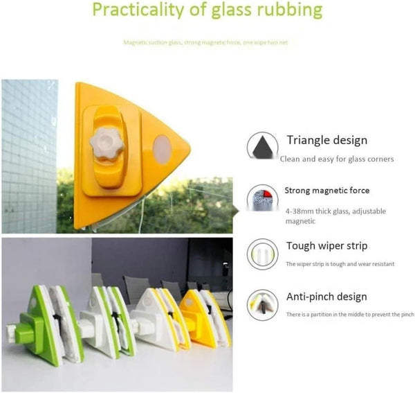 Double-Sided Glass Cleaner – Triangular Window Cleaning Tool